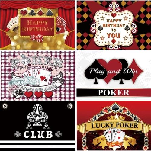 Poker Party Backdrop Poker Birthday Party Theme Casino Night Photography Background Decorations Props ww06