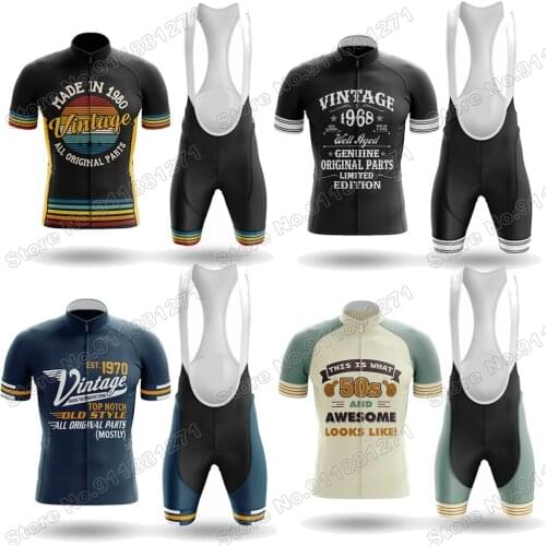 2021 Retro Custom Year Vintage Mens Cycling Jersey Set Summer Bicycle Clothing Shirts Suit Bicycle Bib Shorts MTB Ropa Maillot
