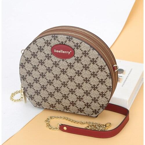 High Quality Retro Round Handbags PU leather Women Crossbody Bags Female Fashion Mini Small Chain Shoulder Messenger bag
