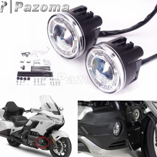 1Pair Motorcycle Fog Light Lamp LED Strobe Foglights Attachment Kit For Honda Goldwing Tour GL 1800 GL1800 2018 2019 2020 2021