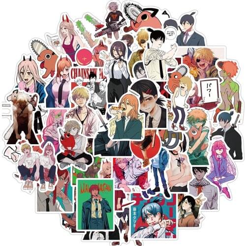 10/30/50PCS Anime Chainsaw Man Graffiti Stickers DIY Cool Waterproof Travel Luggage Guitar Cartoon Graffiti Decals Kid Sticker