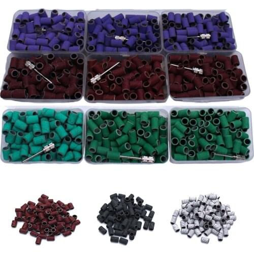 100Pcs Sanding Caps Nail Drill Bits Milling Cutter Electric Manicure Machine Nail Files Remover Dead Skin Nail Art Accessories