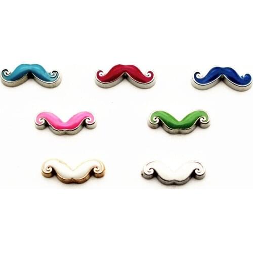 20Pcs/Lot Mixed Color Beard Floating Charms Hand-made DIY for Glass Lockets