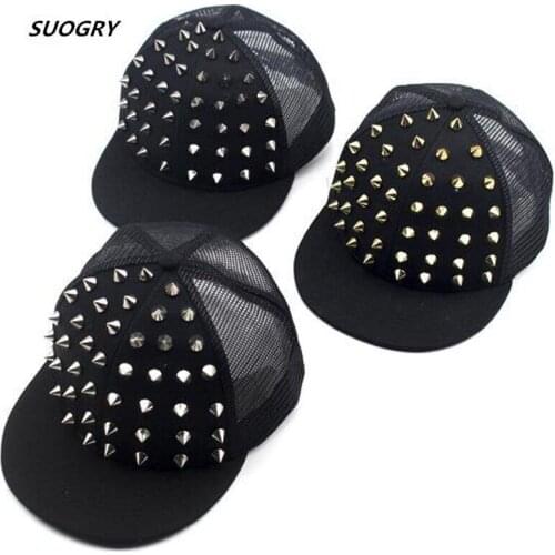 2018 Summer Kids Baseball Caps Alternative Rivets Hip Hop Cap Snapback Hats Baby Boys Girls Peaked Cap Mesh Cap Sunhats