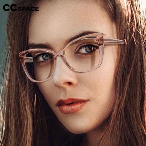 47315 Cat Eye Plastic titanium Anti Blue Glasses Frames Men Women Optical Fashion Computer Glasses UV400