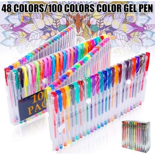 48/100 Colors Marker Pen For Highlight Colored Gel Pens Children Drawing And Coloring Pen Fluorescent Metallic Glitter Jouet Enf