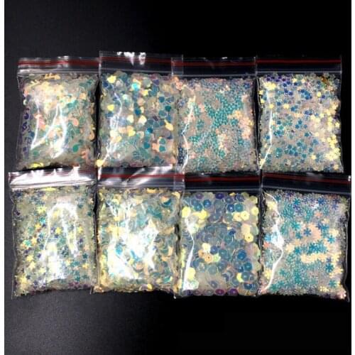 8 Styles Epoxy Resin Colorful Sequins Aurora White Flashing Decor Jewelry Making