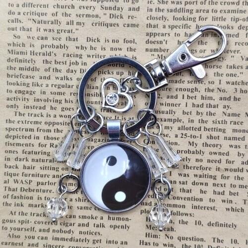 8 Styles Original Handmade Keychain Yin Yang Tai Chi Gossip Religion Time Gem Key Ring Women Men Party Festival Gift CV001-016