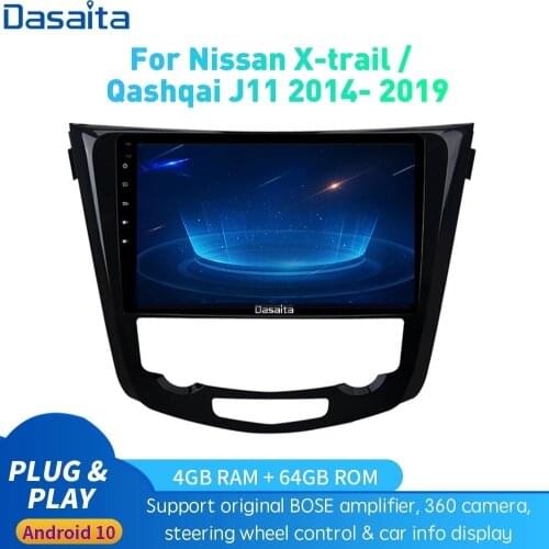 For Nissan X-Trail J11 Qashqai Rouge 2014 - 2019 Android 10.0 Car Radio GPS Navi DSP HD IPS 1280*720 Carplay 4Gb+64Gb RDS Max10