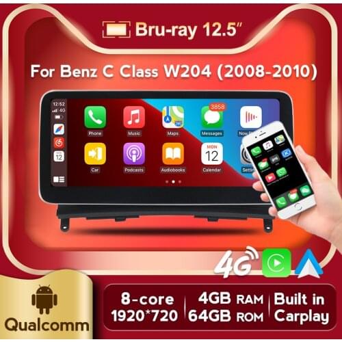 TOMOSTRONG Android 10 Car GPS multimedia player for Mercedes benz C Class W204 2008 2009 2010 IPS Head Unit Qualcomm Octa-core