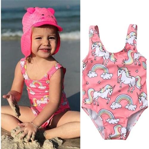Unicorn One Piece Swimsuit Summer Newborn Toddler Baby Kids Girl Swimsuit Swimwear Swimming Bikini Girls Bathing Suit Beachwear