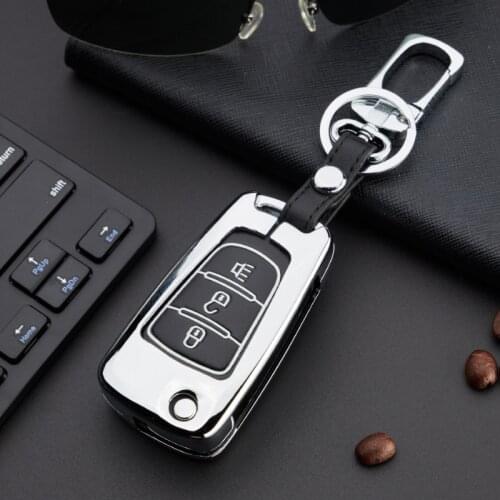 Alloy Leather Car Key Case For Great Wall Haval Hover H1 H3 H6 H2 H5 C50 C30 3 Buttons Folding Keychain Remote Control Cover