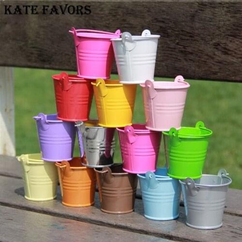 10Pcs/Lot 13 Colors Mini Decorative Buckets Wedding Accessories Gifts Candy Bucket Favors Boxes Candy Box For wedding decoration