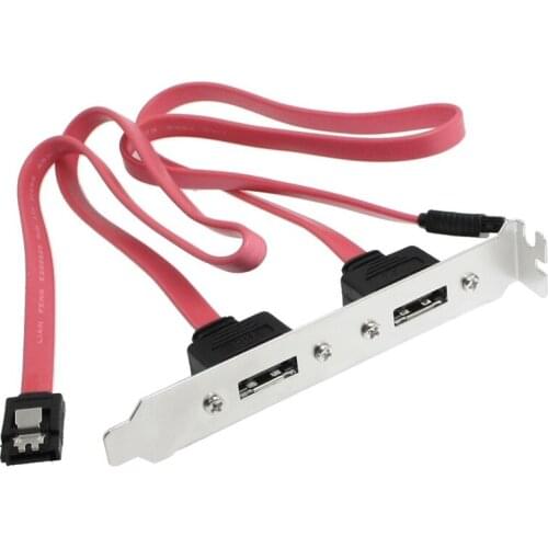 Dual Port SATA Serial ATA Cable To ESATA Bracket Adapter Cable
