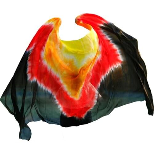2016 design 100% real silk belly dance veil, cheap dance veils,tari rectangle veil wholesale 250*114cm Yellow Orange Red Black