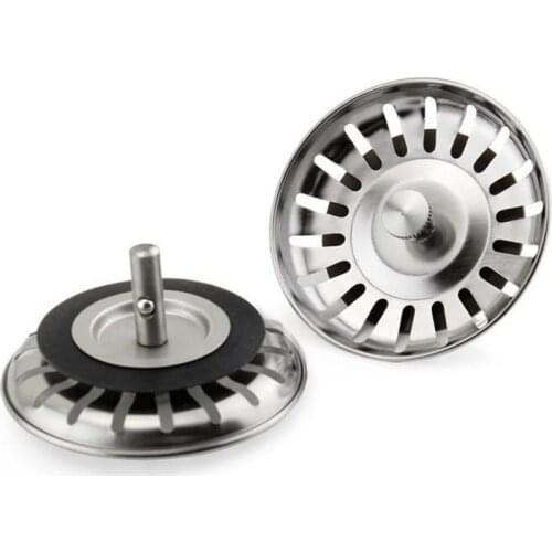 1Pcs Anti-odor Stainless Steel Kitchen Sink filter Used for kitchen Bathroom floor drain Drainer Water Basin Rubber Strainer