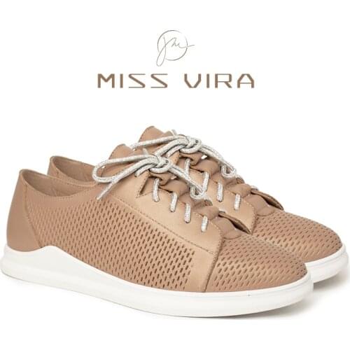 MISS VIRA Sneakers Women Genuine Leather Lace-up Autumn Ladies Flat Shoes Fashion Casual Shoes