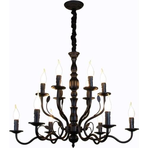 Retro Chandelier Lighting Black Iron Chandeliers for Dining Room Industrial Vintage Ceiling Chandelier Lighting Bedroom lamps