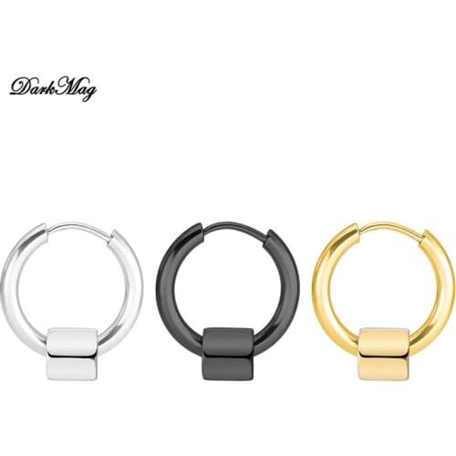 DarkMag Small Hoop Earrings For Women Ear Bone Buckle Round Circle Earrings Hoops Ear Rings Earings Stainless Steel Jewelry