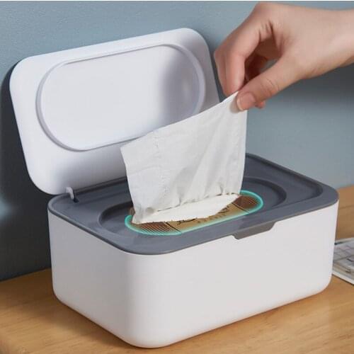 New 2021 Plastic Tissue Box With Lid Wet Tissue Holder Baby Wipes Paper Storage Box Paper Towel Dispenser Home Napkin Organizer