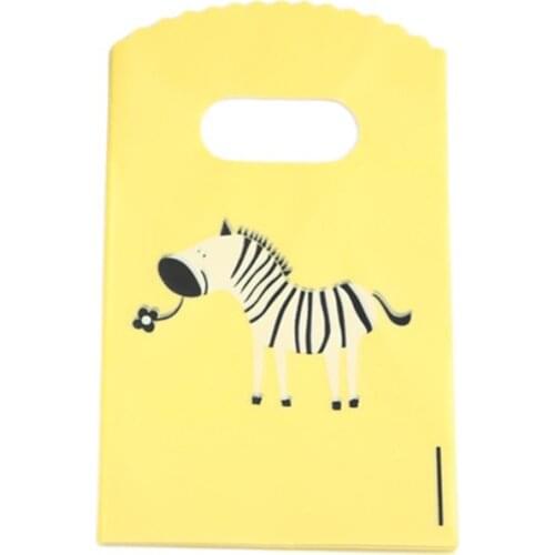 New Design Wholesale 50pcs/lot 9*15cm Yellow Mini Jewellery Accessories Pouches Small Package Bags For Party With Zebra
