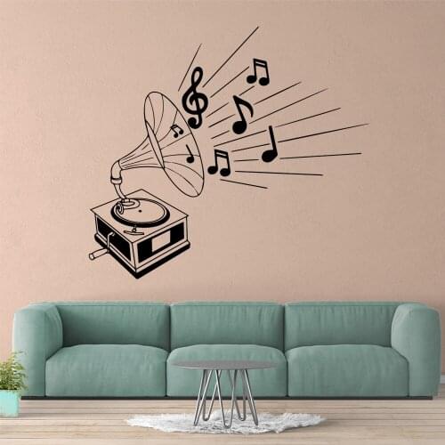NEW Phonograph Wall Stickers Modern Fashion Wall Sticker For Kids Rooms Decoration Accessories Vinyl Wall Stickers