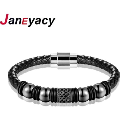 Janeyacy New High Quality Leather Bracelet Mens Casual Punk Mens Bracelet Ladies Fashion Style Ladies Bracelet Bracelet Gift