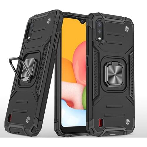 Ring Stand Shockproof TPU Silicone Bumper PC Cover Fundas For Samsung Galaxy A01 A015F A015M A015G 5.7 Inch Case Coque Shell