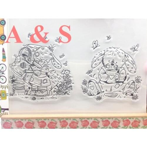 Happy Dog Butterfly Heart Transparent Clear Stamp DIY Silicone Seals Scrapbooking/Card Making/Photo Album Decoration