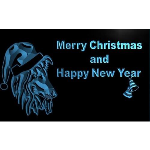 S165 Sheltie Dog Christmas Bell Shop Led Light Sign