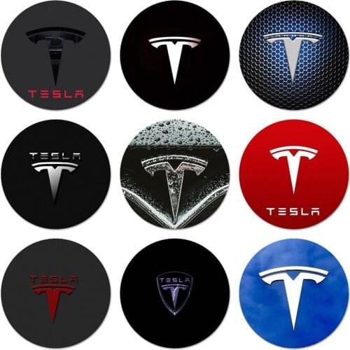 58mm Tesla Logo Super electric car Brooch Pin Cosplay Badge Accessories For Clothes Backpack Decoration Gift