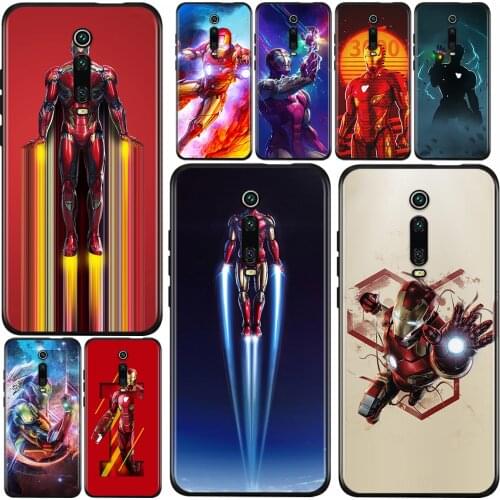 Marvel Iron Man Superhero For Xiaomi Redmi 9i 9T 9A 9C 9 8A 8 GO 7 7A S2 Y2 6 6A 5 5A 4X Prime Pro Plus Black Phone Case