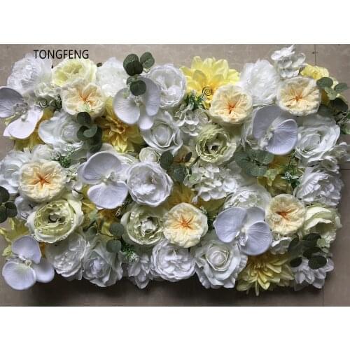 TONGFENG 10pcs/lot Artificial silk rose peony hydrangea 3D flower wall wedding backdrop decoration flower runner wedding