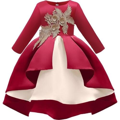 Evening Party Designs For Princess Dress Elegant Girl Wedding Dress Print Children Clothing Girls Dresses Flower Kids Clothes