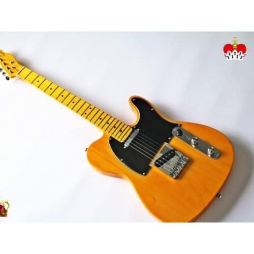 Top quality FDTL-2035 original wood color black plate Solid basswood body maple fretboard TL electric guitar, Free shipping