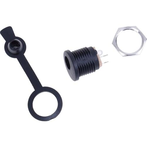 1set High Quality DC 5.5*2.1 / 5.5*2.5mm DC Power Socket/ DC Connector Panel Mounting With Waterproof Cap