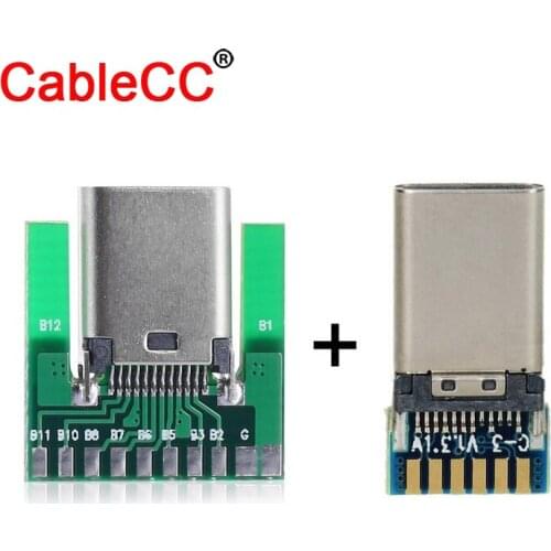 Zihan 2pcs Micro USB-3.1 SMD 16P type-c female socket DIP4 Hd transmission interface for Smartphones end plug Charging plug
