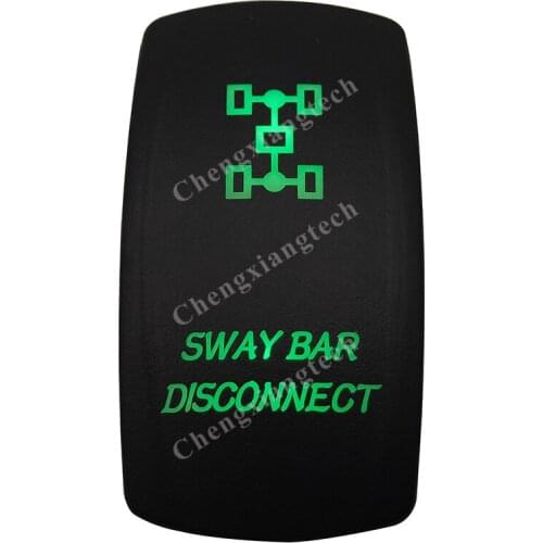 12V 24V Boat Car 5 Pin ON/OFF SPST Rocker Toggle Switch- SWAY BAR DISCONNECT - Green Led Waterproof for Carling ARB 4X4 NARVA