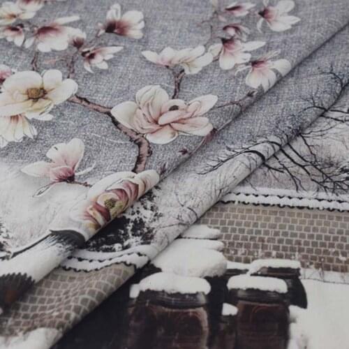 142*137cm/piece Hardy yulan digital painting texture fabric for dress african tissu bazin riche vestidos tissus telas por metro