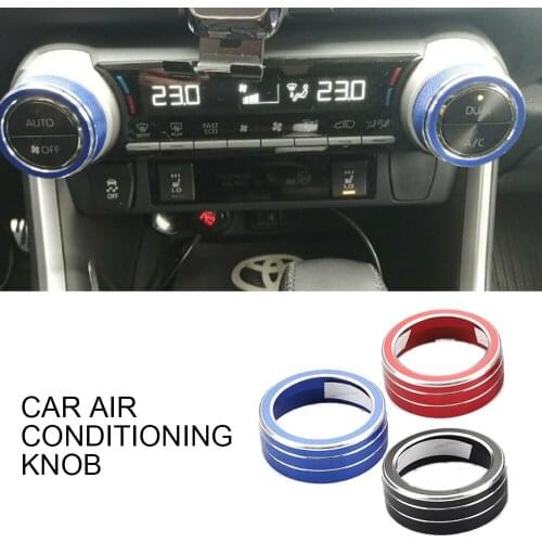 2 Pcs Car AC Climate Control Knob Trim Button Cover Auto Accessories Aluminum Alloy AC Control Knob Cover For Camry 2018