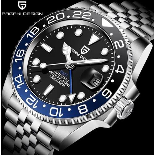 2021 No Explorer PAGANI DESIGN GMT Watches 40mm Rotating Bezel Mens Mechanical Sapphire Glass Top Brand Waterproof Wrist Watch