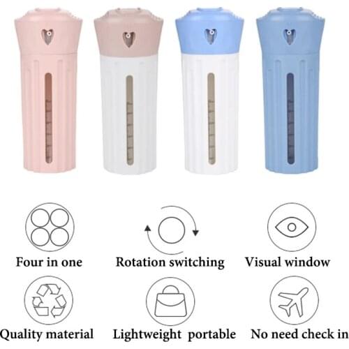 4 In1 Travel Bottle Leak Proof Toiletries Sub-bottle Dispenser Refillable Shower Gel Soap Empty Container Kit Carry on the Plane