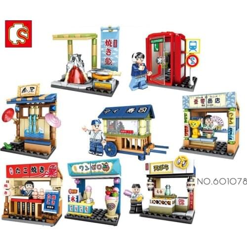 8pcs/set Sembo Blocks Kids Building Toys Blocks Puzzle Snack Bar Gift 601078 no box