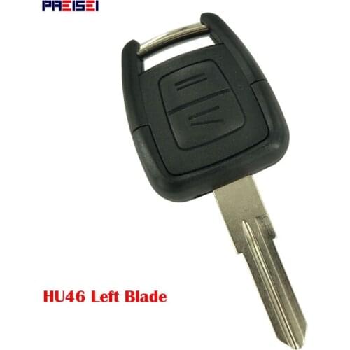 PREISEI 2 Button Replacement Car Remote Key Case Shell Fob For Vauxhall OPEL Vectra Astra Zafira HU46 Left Blade