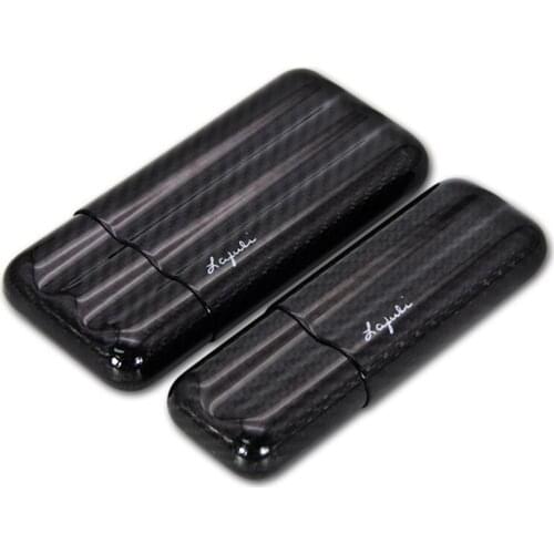 Laifuli Carbon Fiber Cigar Case Super-light Cigar Holder Mini Cigar Travel Humidor Holds 3 Cigars for COHIBA Cigar Accessory