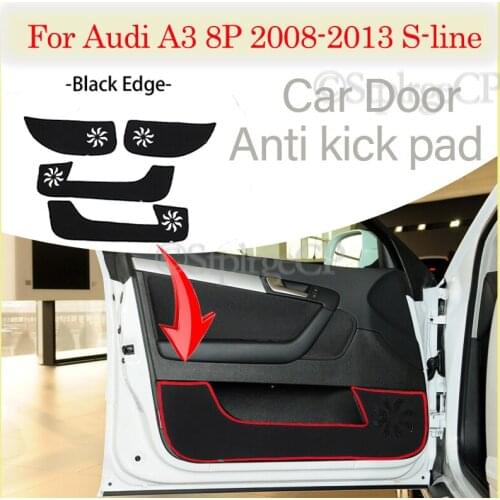 Door anti-kick pad door protection pad door panel cover pad car door sticker For Audi A3 8P 2008 2009 2010 2011 2012 2013 S-line
