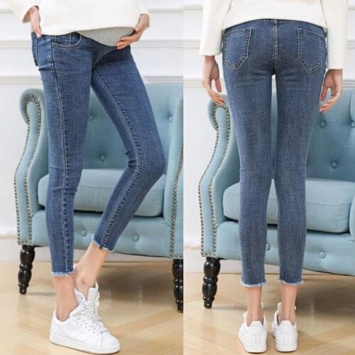 3XL Ninth Pants Maternity Jeans For Pregnant Women Clothes High Quality Skinny Denim Stretch Jeans Pregnancy Pants Spring Summer