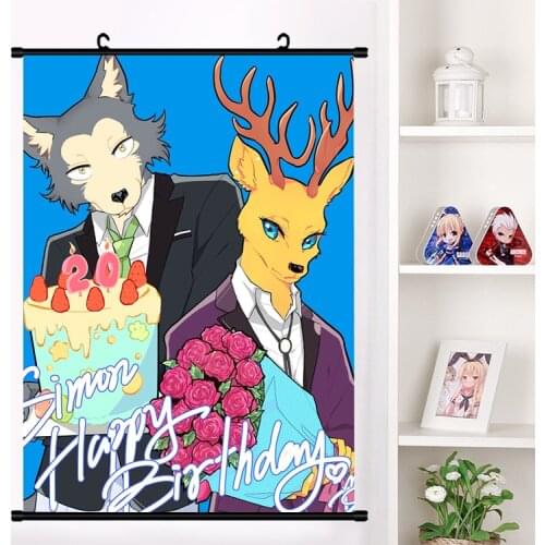 Hot Anime BEASTARS Legosi Louis Haru Jono Gouhin Wall Scroll Mural Wall Hanging Poster Home Decor Collection Art Picture Gifts