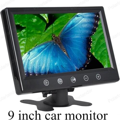 For Rear View Camera Parking digital 9 inch Color TFT LCD with 2 Video input display for Camera Rearview Car mirror Monitor