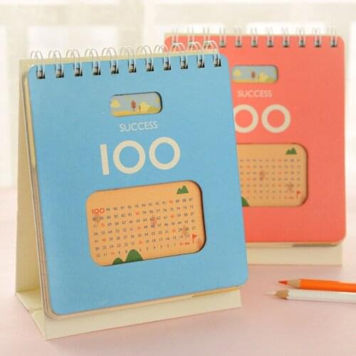 1pcs Youfan Stationery Creative Desktop Desk Calendar 100 Countdown Plan Book Coil Daily Plan Notepad